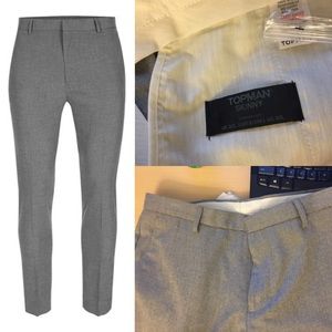 Topman Check Stretch Grey Gray pants.